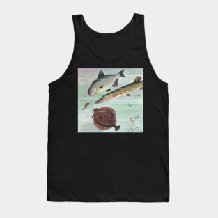 Curious Fish Marine Life Kids Book Illustration Tank Top